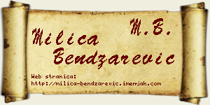 Milica Bendžarević vizit kartica